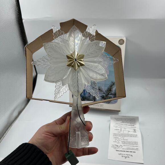 2010 Hallmark Wonder & Light Glowing Snowflake Tree Topper NEW Christmas - Picture 8 of 10